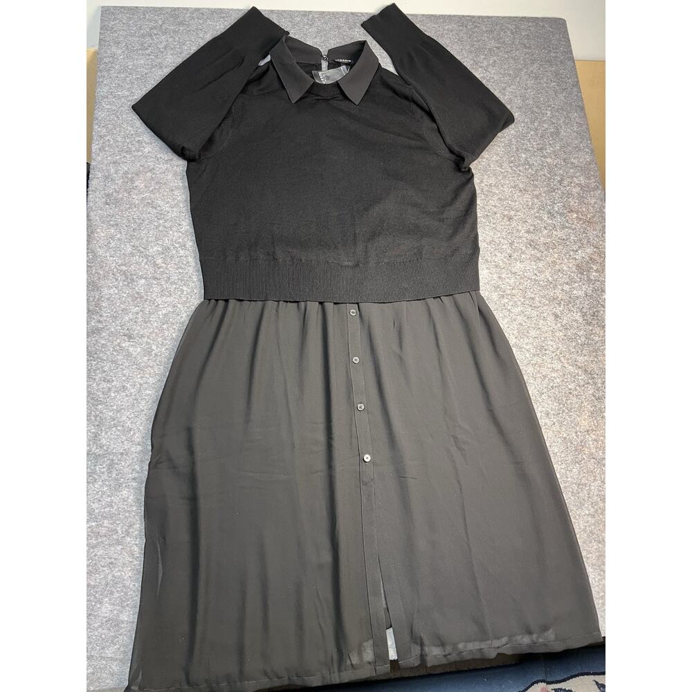 Torrid NWT Fitted Crop Chiffon Twofer Sweater Dress Black Women's Size 1X